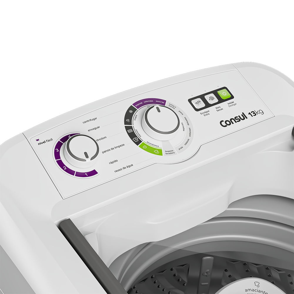 Lavadora de Roupas Consul 13Kg com Dosagem Econômica e Ciclo Edredom Branca CWH13AB - 220 Volts